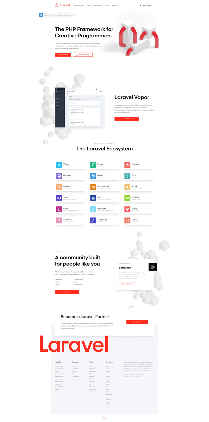 Laravel Website Design 2019